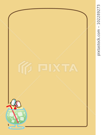 Simple penguin with cream soda one point & border material vertical type 9 Simple penguin with cream soda one point & border material vertical type 9 102289273