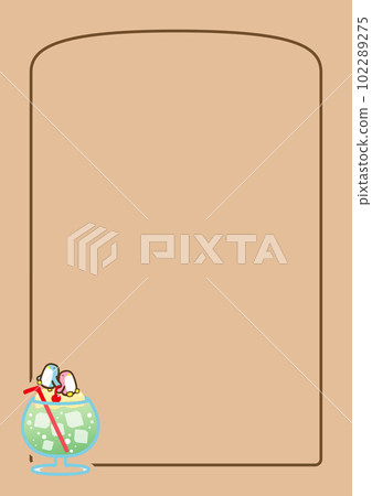 Simple penguin with cream soda one point & border material vertical type 7 Simple penguin with cream soda one point & border material vertical type 7 102289275