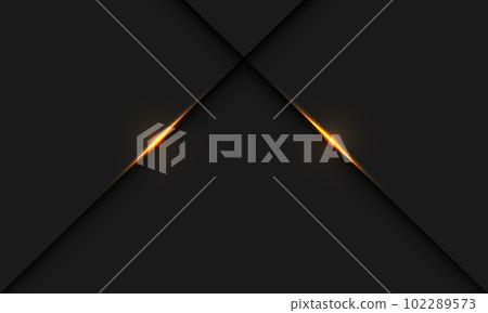 Abstract golden light shadow line cross on grey design modern luxury futuristic background vector 102289573
