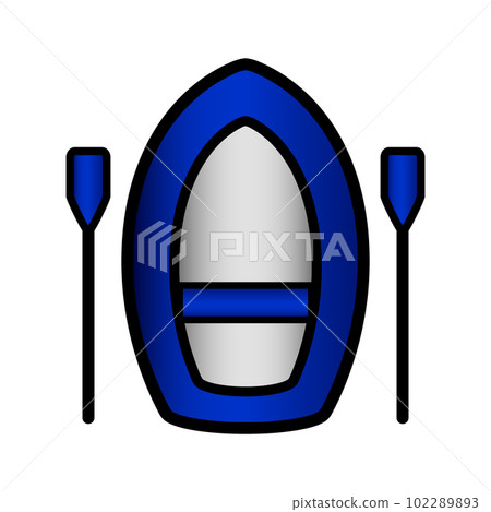Inflatable boat icon on white. Inflatable boat icon on white. 102289893