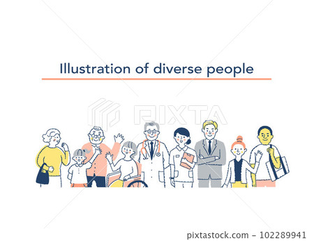 多樣性/多樣性上半身的形象 102289941