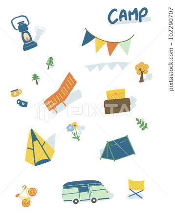 camp icon set 102290707
