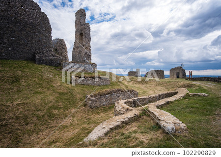Medieval fortress stone ruins castle Branc, Slovakia 102290829