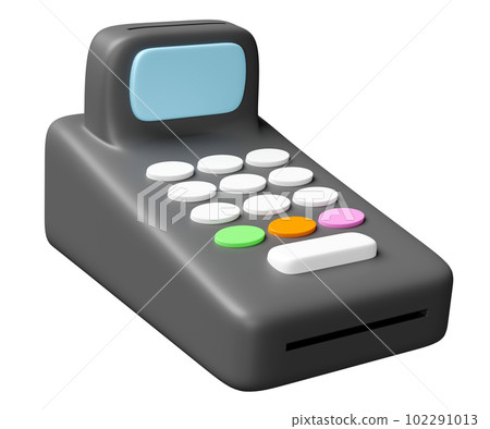 3d payment machine or pos terminal float icon isolated. 3d render illustration 102291013