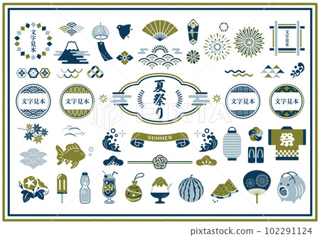 夏季材料和日式框架設計集 102291124