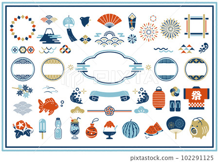 Summer material and Japanese style frame design set 102291125