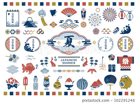 Summer material and Japanese style frame design set Summer material and Japanese style frame design set 102291248