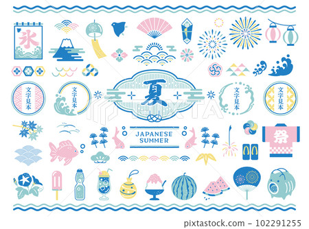 夏季材料和日式框架設計集 夏季材料和日式框架設計集 102291255