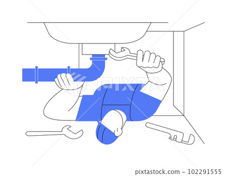 Installing plumbing fixtures abstract concept vector illustration. Installing plumbing fixtures abstract concept vector illustration. 102291555