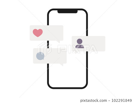 Smartphone icon like comment follower vector illustration Smartphone icon like comment follower vector illustration 102291849