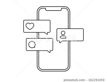 Smartphone icon like comment follower vector illustration Smartphone icon like comment follower vector illustration 102291850