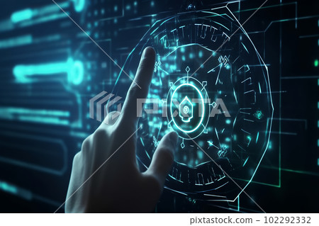 Cybersecurity technologies of the future, privacy and data storage protection. . Completely generated using Ai 102292332