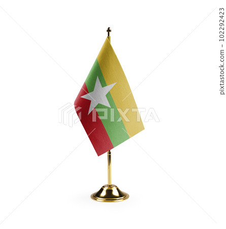 Small national flag of the Myanmar on a white background Small national flag of the Myanmar on a white background 102292423