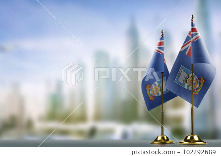 A small Falkland Islands flag on an abstract blurry background A small Falkland Islands flag on an abstract blurry background 102292689