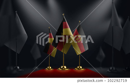 The GDR national flag on the red carpet 102292719