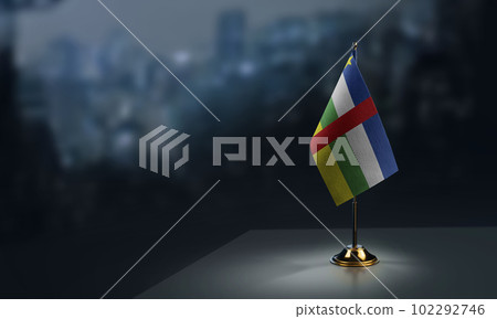 Small flags of the Central African Republic on an abstract blurry background 102292746
