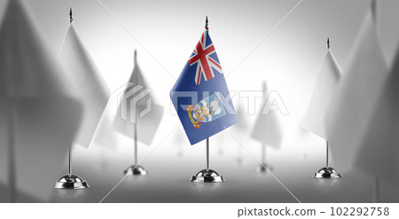 The national flag of the Falkland Islands surrounded by white flags The national flag of the Falkland Islands surrounded by white flags 102292758