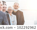 close up. a group of diverse business people standing in line. busine 102292962