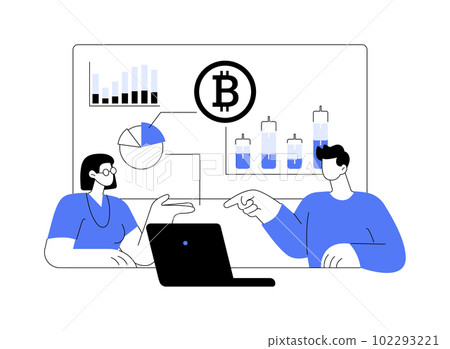 Cryptocurrency market abstract concept vector illustration. 102293221
