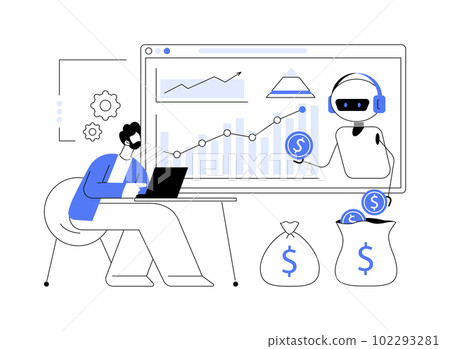 Artificial intelligence in financing abstract concept vector illustration. Artificial intelligence in financing abstract concept vector illustration. 102293281