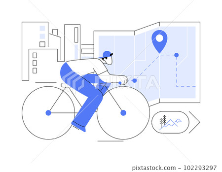 Bike paths network abstract concept vector illustration. 102293297