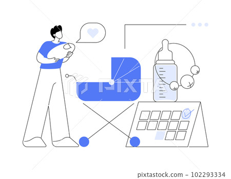 Paternity leave abstract concept vector illustration. 102293334