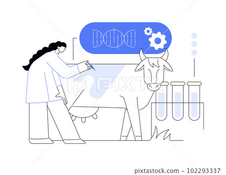 Genetically modified animals abstract concept vector illustration. 102293337