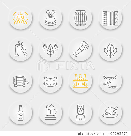 Oktoberfest line icon set 102293371