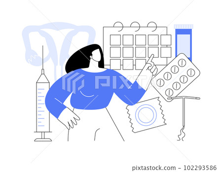 Female contraceptives abstract concept vector illustration. 102293586