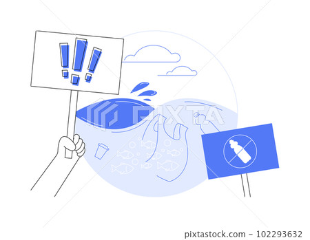Plastic pollution abstract concept vector illustration. Plastic pollution abstract concept vector illustration. 102293632