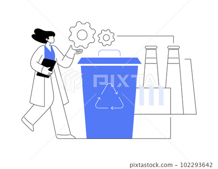 Mechanical recycling abstract concept vector illustration. 102293642