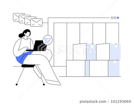 Receiving orders online abstract concept vector illustration. 102293669