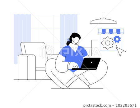 Creating online shop abstract concept vector illustration. Creating online shop abstract concept vector illustration. 102293671