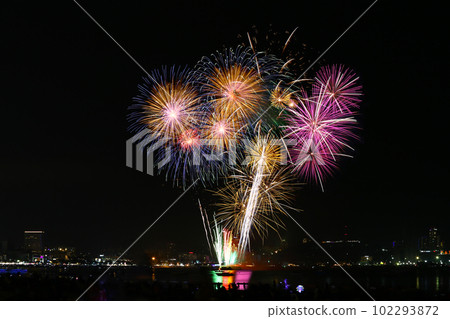 Fireworks show at Pattaya beach. Fireworks show at Pattaya beach. 102293872