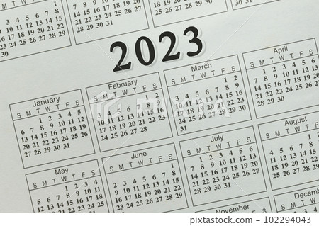 Paper background of calendar of 2023 year. Paper background of calendar of 2023 year. 102294043