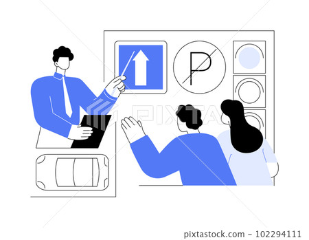 Learn traffic rules abstract concept vector illustration. 102294111