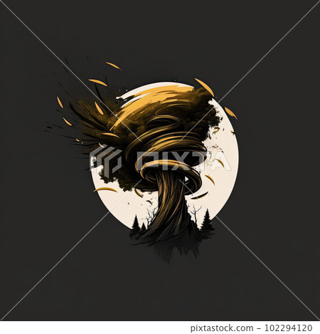 Tornado Minimalistic Emblem Square Illustration 102294120