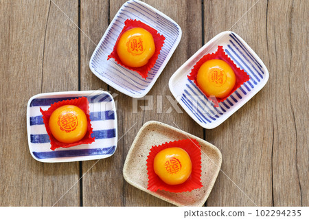 Chinese pastry on the dish. Chinese pastry on the dish. 102294235