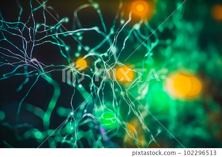 An image of neurons involved in the processing of visual motion, such as those in the middle temporal cortex. Generative Ai. 102296513