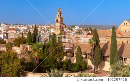 The majestic Mezquita Cathedral against the blue sky. Cordova. 102297416