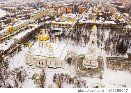 Top view of the Spassky Cathedral. Penza city Top view of the Spassky Cathedral. Penza city 102299047