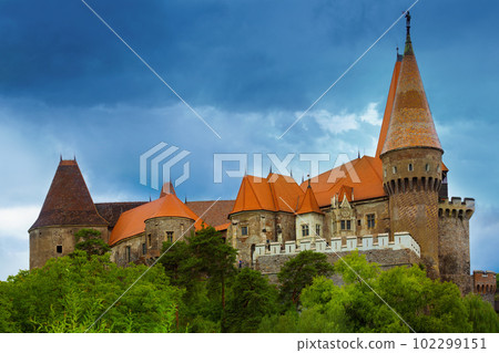Image of Corvin Castle on the mountain 102299151