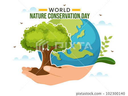 World Nature Conservation Day Vector Illustration with World Map, Tree and Eco Friendly Ecology in Flat Cartoon Hand Drawn Landing Page Templates World Nature Conservation Day Vector Illustration with World Map, Tree and Eco Friendly Ecology in Flat Cartoon Hand Drawn Landing Page Templates 102300140