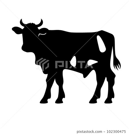 animal mammal cow adult silhouette black and white animal mammal cow adult silhouette black and white 102300475