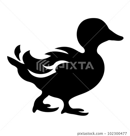 animal bird duck black and white silhouette animal bird duck black and white silhouette 102300477