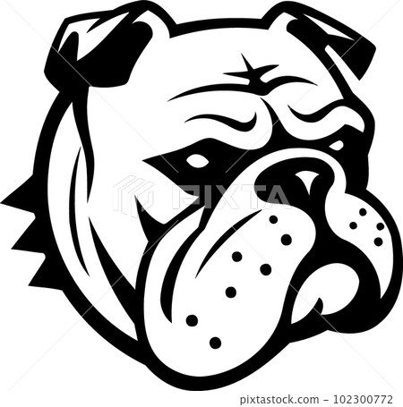 dog bulldog animal in black and white 102300772