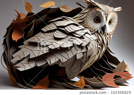 OWL, beautiful owl paper sculpture OWL, beautiful owl paper sculpture 102300829