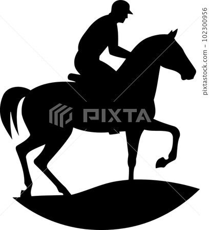 cowboy man riding a horse at a rodeo horse riding 102300956