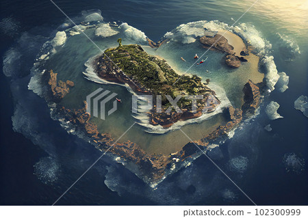 heart shaped island in the ocean - valentine heart heart shaped island in the ocean - valentine heart 102300999