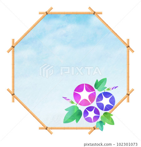 Morning glory octagonal frame blind summer frame Morning glory octagonal frame blind summer frame 102301073
